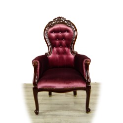 Fotel ludwikowski XXL Chesterfield welur