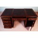 Colonial-Style 180 cm Double-Sided Desk with Leather Top