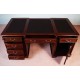 Colonial-Style 150 cm Double-Sided Desk with Leather Top