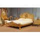 Złote łóżko rokoko barok 140x200 cm