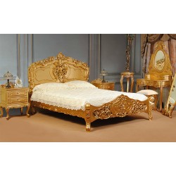 Gold rococo baroque bed
