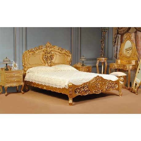 Кровати в стиле барокко рококо золотая 160x200 см