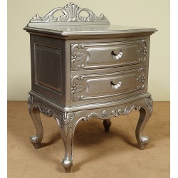 Silver Nightstand Rococo Baroque