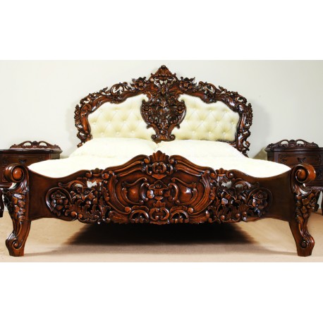 Rokoko-Barock Bett gepolstertes Kopfteil 160x200 cm