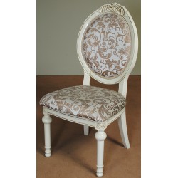 Krzesło rzeźbione białe ecru ludwik