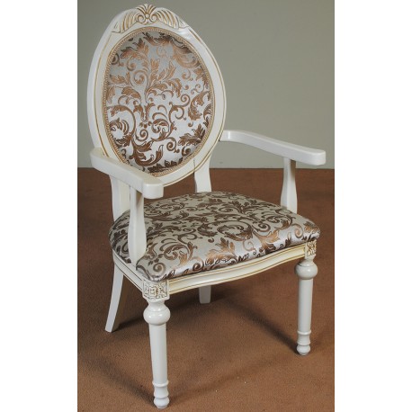 White dining chair armchair louis