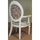 Krzesło rzeźbione białe fotel biały ecru ludwik