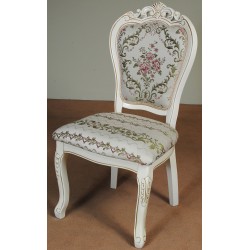Krzesło rzeźbione barok rokoko białe ecru