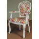 Krzesło rzeźbione fotel barok rokoko białe ecru