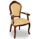 Dining chair with armrests louis baroque