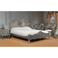 Stříbrná postel rokoko baroko