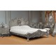 Silver Rococo Baroque Bed 140x200 cm