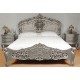 Silver Rococo Baroque Bed 140x200 cm