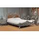 Silver Rococo Baroque Bed Upholstered Headboard 140x200 cm