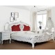White Rococo Baroque Bed Upholstered Headboard 140x200 cm