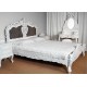 White rococo baroque bed 160x200 cm king size 78246