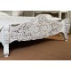 White rococo baroque bed 160x200 cm king size 78246