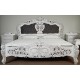 White rococo baroque bed 160x200 cm king size 78246