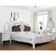 White rococo baroque bed 160x200 cm king size 78246