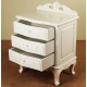 White rococo baroque bedside night stand commode