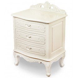 White rococo baroque bedside night stand commode
