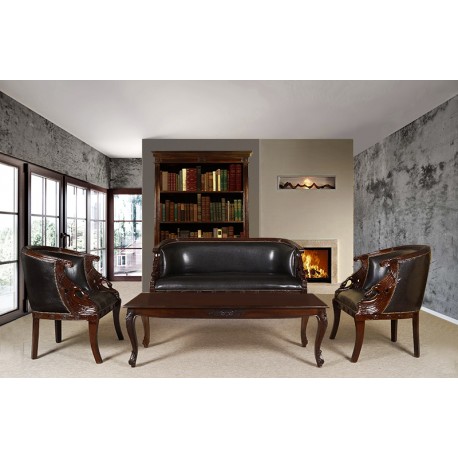 Schwan Sofagarnitur Sofa + 2 Sessele empire