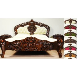 Rococo Baroque Bed Upholstered Headboard 160x200 cm