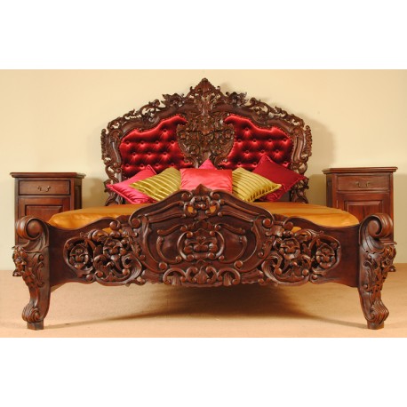 Rococo Baroque Bed Upholstered Headboard 180x200 cm super king