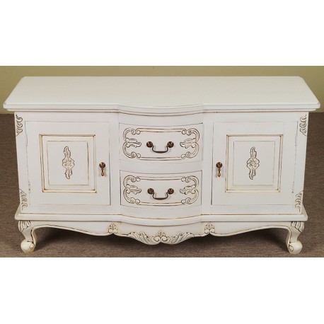 White rococo baroque TV commode stand 120 cm