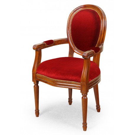 Dining chair with armrests louis style