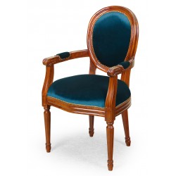 Dining chair with armrests louis style