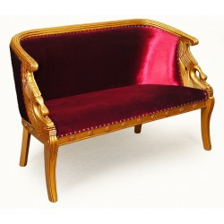 Gold swan sofa 2-seater empire style