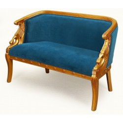 Gold swan sofa 2-seater empire style