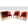 Gold Schwan Sofagarnitur Sofa + 2 Sessel empire