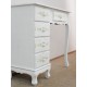 White writing desk 90 cm with painted flowers + stool