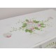 White writing desk 90 cm with painted flowers + stool