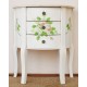 White commode with painted flowers