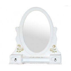 Louis mirror with painted flowers