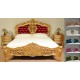 Gold rokoko barock Bett mit Polster 180x200 cm