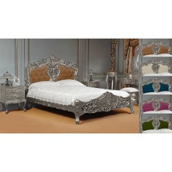 Кровати в стиле барокко рококо серебряная 180x200 см