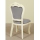 Krzesło rzeźbione barok rokoko białe ecru