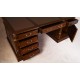 English Partners Desk 150 cm Double-Sided Mahogany Office Desk with Leather Top