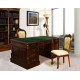 English Partners Desk 150 cm Double-Sided Mahogany Office Desk with Leather Top