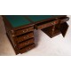English Partners Desk 150 cm Double-Sided Mahogany Office Desk with Leather Top