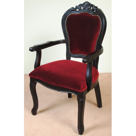 Dining chair with armrests louis baroque