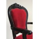 Krzesło rzeźbione fotel czarny wenge ludwik barok