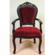 Dining chair with armrests louis baroque