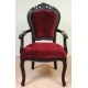 Krzesło rzeźbione fotel czarny wenge ludwik barok