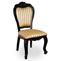 Krzesło rzeźbione czarne wenge ludwik barok