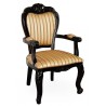 Krzesło rzeźbione czarne wenge fotel ludwik barok